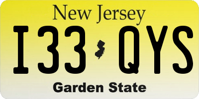 NJ license plate I33QYS
