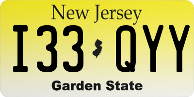NJ license plate I33QYY