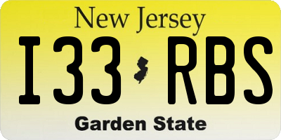 NJ license plate I33RBS