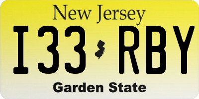 NJ license plate I33RBY