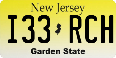 NJ license plate I33RCH