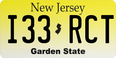 NJ license plate I33RCT