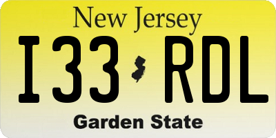 NJ license plate I33RDL