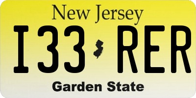NJ license plate I33RER