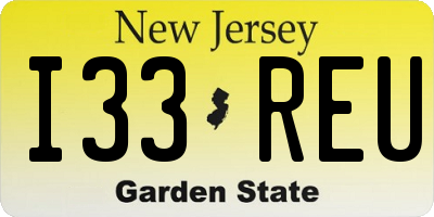 NJ license plate I33REU