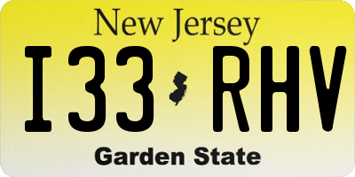 NJ license plate I33RHV