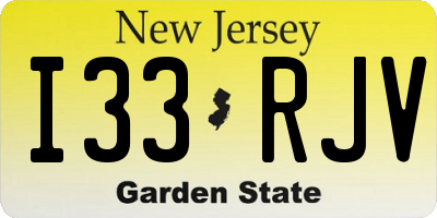 NJ license plate I33RJV