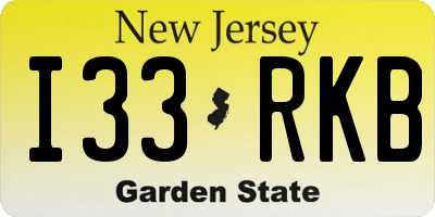 NJ license plate I33RKB