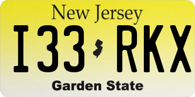 NJ license plate I33RKX