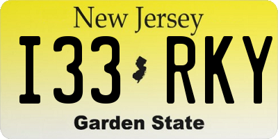 NJ license plate I33RKY