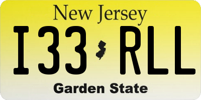 NJ license plate I33RLL
