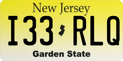 NJ license plate I33RLQ