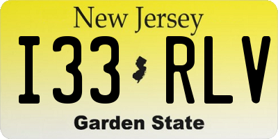NJ license plate I33RLV