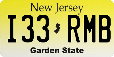 NJ license plate I33RMB