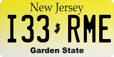 NJ license plate I33RME