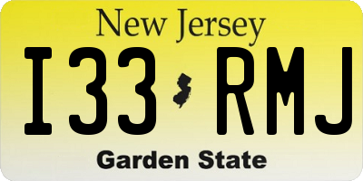 NJ license plate I33RMJ