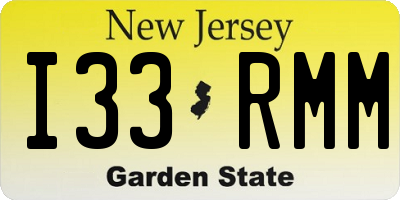 NJ license plate I33RMM