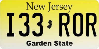 NJ license plate I33ROR