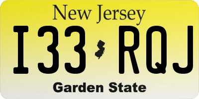NJ license plate I33RQJ