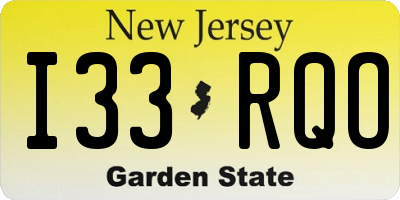 NJ license plate I33RQO