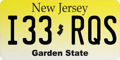 NJ license plate I33RQS