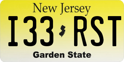 NJ license plate I33RST