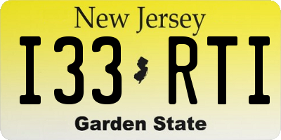 NJ license plate I33RTI