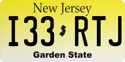 NJ license plate I33RTJ