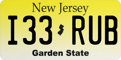 NJ license plate I33RUB