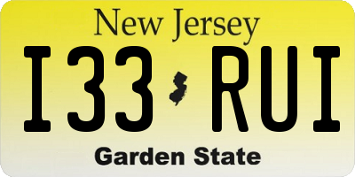 NJ license plate I33RUI