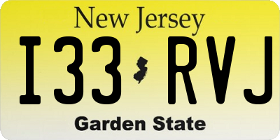 NJ license plate I33RVJ