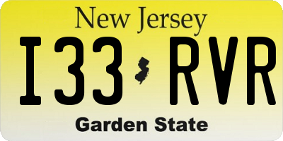 NJ license plate I33RVR