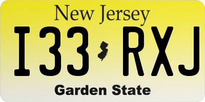 NJ license plate I33RXJ