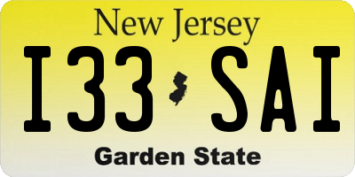 NJ license plate I33SAI