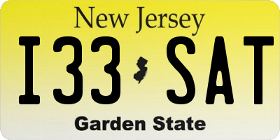 NJ license plate I33SAT