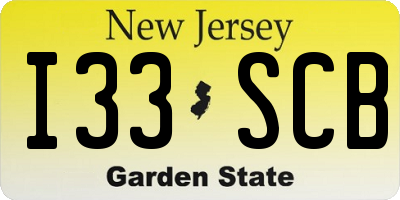 NJ license plate I33SCB
