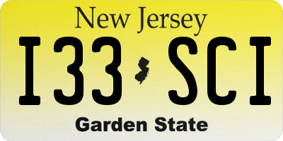 NJ license plate I33SCI