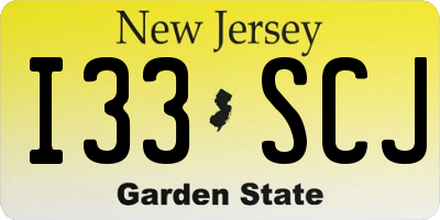 NJ license plate I33SCJ