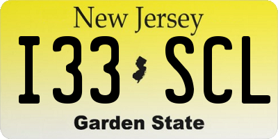 NJ license plate I33SCL