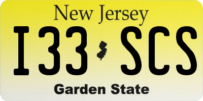 NJ license plate I33SCS