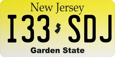 NJ license plate I33SDJ