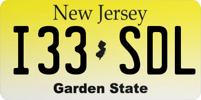 NJ license plate I33SDL
