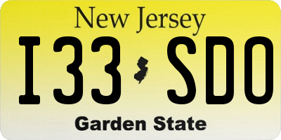 NJ license plate I33SDO