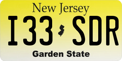 NJ license plate I33SDR