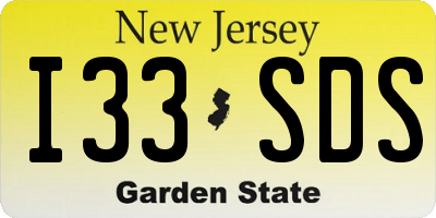 NJ license plate I33SDS