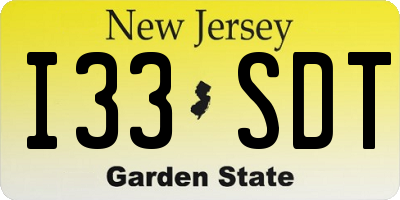 NJ license plate I33SDT