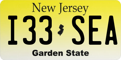 NJ license plate I33SEA
