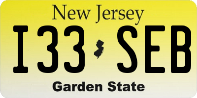 NJ license plate I33SEB
