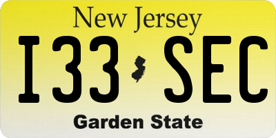 NJ license plate I33SEC