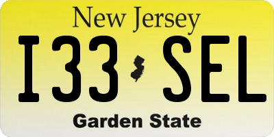 NJ license plate I33SEL